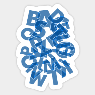 Simple blue font Sticker